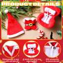 17 cm Christmas Doll Clothes with Seat, Cute and Functional Xmas Outfit with Accessories for Doll Fans and Collectors, Christmas Car Desk Office Decor(Red,Santa Claus)