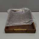 Joy&Grace Ottoman Tray for Living Room, Large Acacia Wooden Serving Tray with Handles for Coffee Table, Breakfast in Bed, Food Dinner, Decorative Tray (Color Brown, 16.7" x 12.8" x 2")