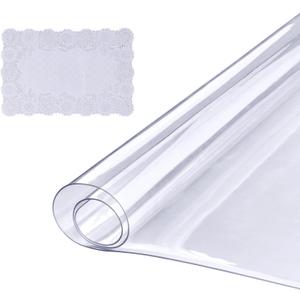 VEVOR Clear Table Cover Protector, 1.5mm Thick 36 x 72 in PVC Plastic Tablecloth, Waterproof & Oil Spill Proof, Customizable Rectangle Table Cover for Writing Desk, Coffee Table, Dining Room Table