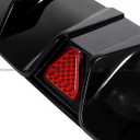 Rear Diffuser with LED Red Brake Lights Compatible with 2022-2026 Honda Civic, MC Style FE180 JDM Rear Bumper Kit Fit for EX LX Si Sport 4 Door Sedan with Pilot Lamp (Glossy Black)