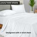 Royale Linens Queen Flat Sheet - Ultra Soft Brushed 1800 Microfiber Flat Sheets Only - Wrinkle Free & Stain Resistant - Hotel Quality Top Sheet for Bed (Queen, White)