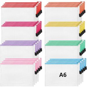 Jetec 32 Pcs Mesh Zipper Bags Toy Storage Bikini Organizer Bag Bolsas Para Guardar Trajes De Bano Waterproof Zipper Reusable Pouch Puzzle Multipurpose for Storage Office(Stylish Color,7.5 x 5 Inch)