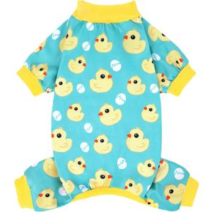 XPUDAC Dog Pajamas Soft Stretchy Duck Dog Clothes for Small Medium Dogs Pet Jumpsuit Puppy Onesie Outfits Cat Apparel-M (Medium(Chest-16"))
