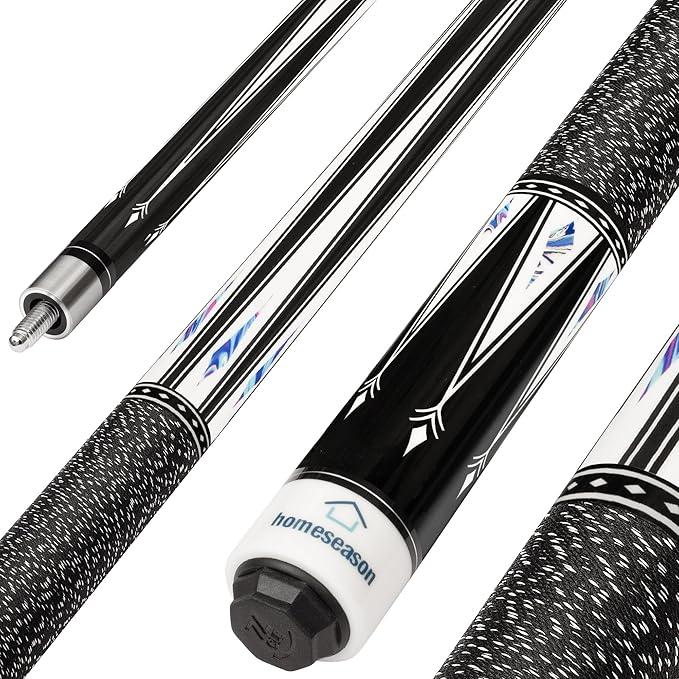 HomeSeason Pool Cue Stick 58" Billiard Cue Sticks Nylon Thread Grip Professional Low Deflection Pool Sticks 19 0z
