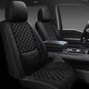 Full Coverage Leather Car Seat Covers Full Set,Waterproof Seat Covers for Cars,SUVs Trucks, Car Seat Cushion,Car Seat Protector with 5 Seats (Black, Full Set(Front and Rear-5 Seats))