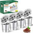 CAPMESSO Reusable K Cups for Keurig: 4 Stainless Steel Coffee Pods 5-hole Metal Coffee Filters for Keurig K Supreme/K Slim/K-Brew Chill/K-Duo Gen 2 with Multistream Technology, No BPA, Durable