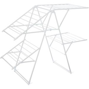 Amazon Basics Foldable Space-Saving 4-Wing Metal Clothes Drying Rack, 61x23.6x49.6 inches, White