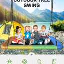 Everyfun Tree Swing for Kids and Adults, 60" Waterproof Rectangle Platform Swing, 700lbs Heavy Duty with Adjustable Straps, Rainbow