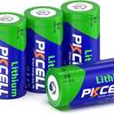 PKCELL CR123A 3V Lithium Battery 4-Pack 1500mAh 123A Lithium Batteries CR17345 Battery for Flashlights, Security Alarm Sys, Ring Sensor