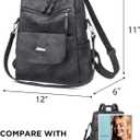 WYFJNX PU Leather Backpack Purse for Women Fashion Multipurpose Design Handbag Ladies Shoulder Bags Travel Backpack Black