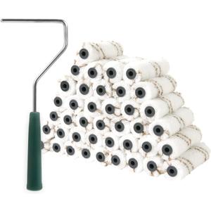 Mister Rui Microfiber Paint Roller Covers 4 Inch, 40 Pack Small Paint Roller Covers with Roller Frame Kit, Mini Paint Rollers for Painting Walls, Paint Supplies for House Painting