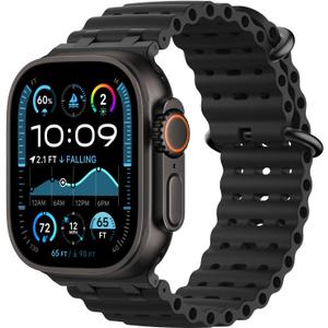 Upgraded Ocean Band Compatible with Apple Watch Ultra 3/2/1 49mm, S11/S10 46mm, 9/8/7 45mm, SE3/SE2/SE/6/5/4 44mm, 3/2/1 42mm, Metal Connector Breathable Sport Watch Strap for Men Women