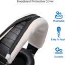 M50X Headband Cover, Dual-Layer Neoprene Headband Cushion Compatible with Audio Technica ATH M50 M50X M50XBT M50S M40X M40 M30 M Series Headphones - Headband Tape Protection (White)