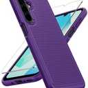 FNTCASE for Galaxy A17/A16 5G Phone Case - Samsung A17 Military Grade Drop Protection, 14ft Drop Tested, Screen Protector Included, Anti-Slip Textured, TPU+PC Dual Layer Shockproof Cover (Purple)