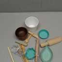 14pcs Sensory Bin Tool Sensory Tools for Boys and Girls Fine Motor Skill Toys Wooden Tong Spoons Bowls Plate Hammer Magnifying Glass and Rolling Pin for Transfer Work and Fine Motor Learning