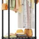 VyGrow Clothes Rack, Clothing Rack for Hanging Clothes, 3 Tiers Adjustable Closet Organizer System with Drawer | Hanging Rod | Side Hooks | Load 445lbs | 23" L x 13.1" W x 78.7" H | Black