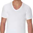 Hanes Men's Undershirt, Underarm Sweat Blocking Tee, White V-Neck T-Shirt, 3-Pack (White, XL)