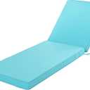 Chaise Lounge Cushion for Outdoor Furniture, Waterproof Fade and Tear Resistant Lounge Deck Chair Cushions for Patio Lawn Pool Resort Hotel, 72x21x3 Inch, Light Blue