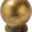 khtmeware 10 Pack 1-1/4 Inch Soild Vintage Antique Brass Cabinet Knobs Large Heavy Duty Ball Kitchen Cabinet Hardware Drawer Knobs Pulls for Drawers.