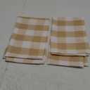 UPOPO 2 Pieces Valences Buffalo Check Kitchen Tier Curtains Classic Plaid Gingham Farmhouse Window Curtain Valance Living Room Bedroom Rod Pocket Beige & White 56"x 16"