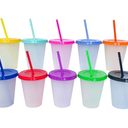 Hsei Reusable Plastic Tumbler with Straw and Lid Bulk -clear Plastic Cups with Lid and Straw for Iced Coffee Water Smoothie Water Bottle Travel Mug Cup for Birthday Party Gifts