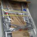 Drive Medical 10210-1 2-Button Folding Walker with Wheels, Rolling Walker, Front Wheel Walker, Lightweight Walkers for Seniors and Adults Weighing Up To 350 Pounds, Adjustable Height, Silver