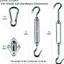 LOVE STORY Shade sail Hardware Kit for Rectangle Heavy Duty Sun Shade sail Installation 8 Inches Stainless Steel for Deck Garden Lawn Patio