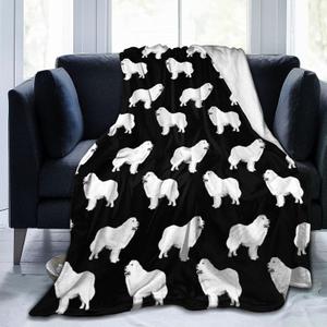Great Pyrenees Dog Super Soft Warm Fleece Blanket, Comfortable Flannel Blanket, Four Season Blanket Suitable for Bedroom Bed and Sofa (60"x50", White)