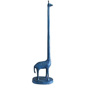 Cast Iron Toilet Tissue Holder, Freestanding Giraffe Paper Towel Holder, Decorative Paper Stand for Bathroom or Kitchen Countertop, Blue