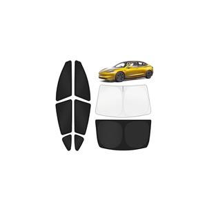 KUST Car Window Shades for Tesla Model 3 Highland 2024-2025 2026 Windshield Sun Shade Side Window Cover UV Block Privacy Protection Accessories for Camping Blackout Rear Back Full Set 8PCS