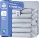 Accompagner Incontinence Bed Pads Washable Waterproof, Ultra-Absorbent Reusable Underpads for Diaper Changing, Nursing, Bedridden, Adults, Seniors, Kids and Dogs (Pearl Gray, 36"x36"(Pack of 6))