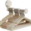 Hanger Organizer, Hanger Stacker for Laundry Room Organization, Extendable Clothes Hangers Storage Suction Cup Removable and No Drilling, for Washing Machine (White)