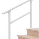 Hand Rails for Outdoor Steps，Stair Handrail & Indoor Stair Railing Kit，Railings for Outdoor Steps for Fence & Outdoor Steps (1, White-Straight, 3 Step)