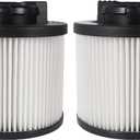 2 Pack DXVC4001 Replacement Filters for DEWALT 4-5 Gallon Wet/Dry Vac Cartridge Filter, Washable & Reusable
