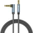 aux Cord 20ft/6M, 3.5mm Stereo Audio Cable, 90 Degree Aux Cable Aux 3.5mm Male to Male Right Angle TRS Cable Compatible for Headphone,Tablets, Speakers, 24K Gold Plated