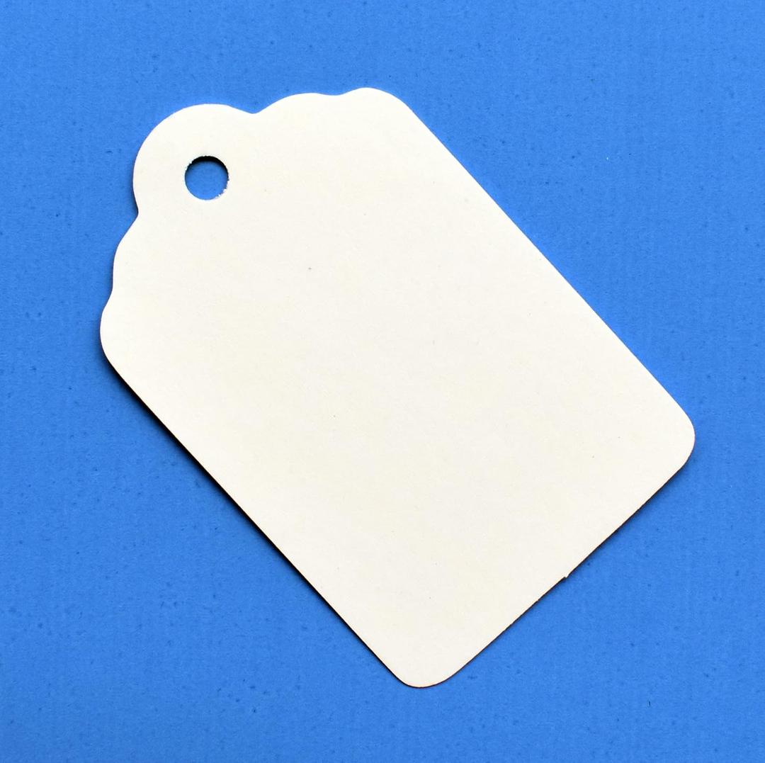 Unstrung White Merchandise Tags - 2 1/4 x1 7/16, Pack of 500 Marking Tags with Hole, Hangin Paper Tags, Labels to Tie On