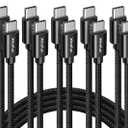 CLEEFUN USB C to USB C Cable 60W, USBC to USBC, [5-Pack, 6 ft] Type C to C Charger Cord Fast Charging for iPhone 16 15 Pro Max/Plus, for iPad/MacBook Pro/Air, for Samsung Galaxy S25 S24 S23