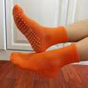 Toddler Grip Crew Socks With Grippers Boys Girls Kids 1-3/3-5/5-7T 6 Pairs (Rainbow)