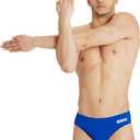 ARENA Men’s Team Solid Swim Brief MaxLife Athletic Swimwear Professional Training Swimsuit Sports Bathing Suit, Royal/White, US Size 30