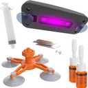 Brennenstuhl Windshield Repair Kit for Chips and Cracks, Rock Chip Repair Kit Windshield, for All Car Windshield Crack Repair Kit to Repair Scratches, with Curing and Pressurizing Device