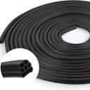 2 x Wuyaoyao 32.8Ft Car Door Seal, Rubber Sealing Weatherstrip for Cars, Three Layer 6 Holes Self Adhesive Automotive Weather Stripping, Universal Soundproof Door Seal Strip for Most Vehicles (32.8 Feet)
