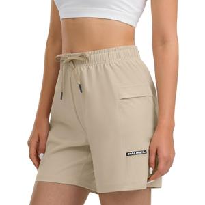 Women's Hiking Cargo Casual Shorts 6 inches Lightweight Quick Dry Athletic Shorts for Golf Workout Travel Summer 2025 (X-Large, Khaki)