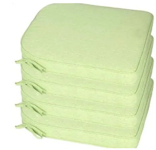 Pcinfuns Outdoor Chair Cushions Set of 4,Thick 19" x 19" x 3" Cushion for Patio Furniture, Round Corner Patio Chair Pads with Ties, Memory Foam Outdoor Seat Cushions, Light Green