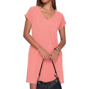BTFBM Womens Summer Dresses 2026 Pockets Short Sleeve Loose Nightgowns Pajama Beach Vacation Casual Spring T Shirt Dress (Pink, S)