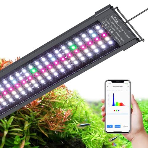Erreloda Bluetooth LED Aquarium Light with APP Control, 3 Modes for 12-18 Inch Fish Tank Light with Full Spectrum White Blue Red Green Lights, IP68 Waterproof with Extendable Brackets for Freshwater