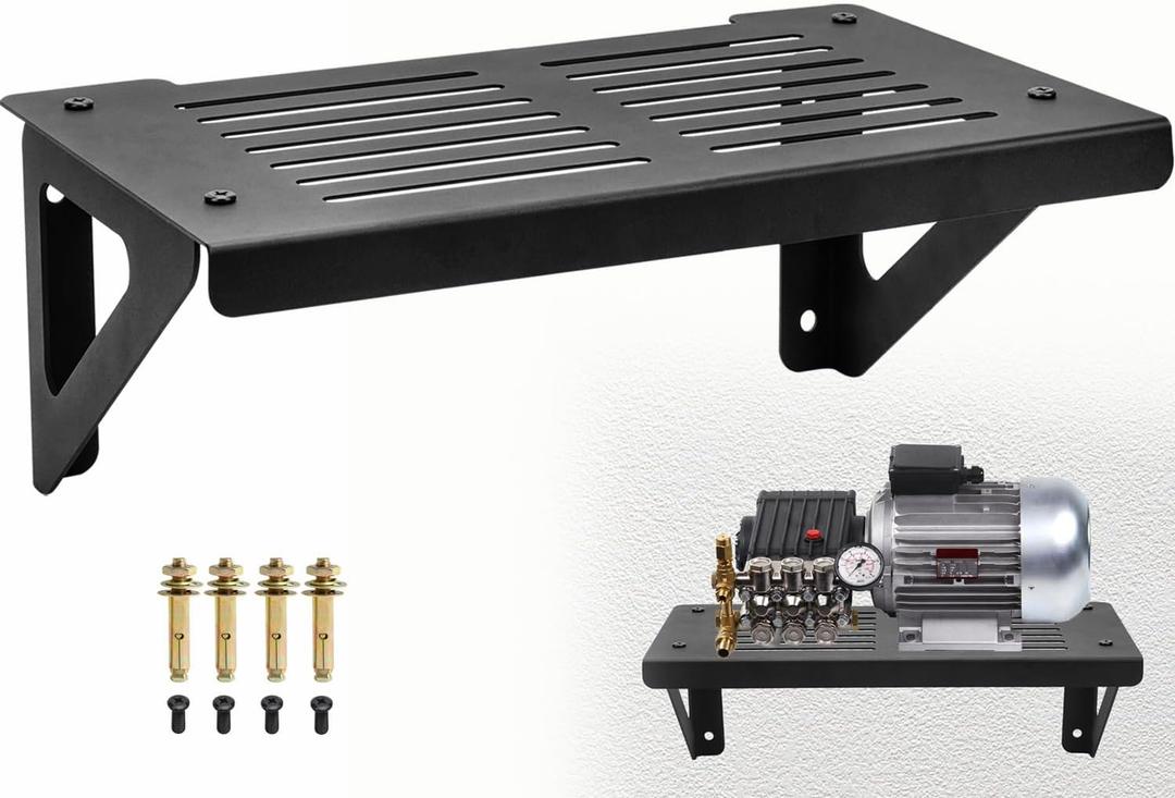 Pressure Washer Shelf Wall Mount, Electric Pressure Washer Bracket Shelf Power Washer Storage Rack for Garages Workshops Sheds, Black