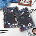 2 x 2026 Planner, A5 Weekly and Monthly Planners with Tabs, Spiral Bound Daily Calendar 2026 Planner, Agenda Organizers from Jan. to Dec., Hardcover Habit Tracker Journal 6.18" x 8.5"(Black Bloss)