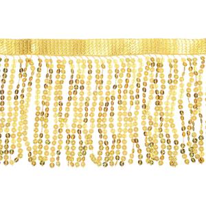 uxcell 5 Yard 6 Inch Sequins Fringe Trim, Sequins Lace Sparkling Fringe Trim Tassel Ribbon for DIY Latin Dance Dress Clothing Sewing Craft Decor (Gold)