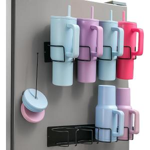 Vane Oak Stanley Cup Holder Magnetic - Tumblers Organizer Stanley Cup Accessories for Refrigerator, Water Bottle Organizer for Stanley 40 30 oz with Handle