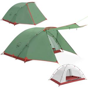 KAZOO 2／4 Person Camping Tent Outdoor Waterproof Family Large Tents 2/4 People Easy Setup Tent with Porch Double Layer | Outdoor